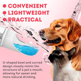 Portable 12 oz Dog Water Bottle with Detachable Drinking Bowl - One-Hand Dispensing, Impurity Filter, Silicone Carry Strap