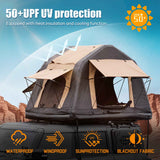 Amphibious Inflatable Car Roof Top Tent with Complete Camping Accessory Kit, Elevated Vehicle Shelter, Portable Adventure Camping System, Quick Setup Outdoor Tent