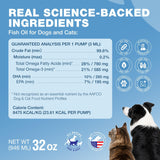 Wild-Caught Salmon & Pollock Oil Food Topper for Dogs & Cats, 32 oz - Omega 3-6-9, EPA & DHA, Skin & Coat Support