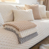 Plush Nordic Sofa Slipcover - Dog-Friendly Sofa Protector, Nordic Plush Slipcover, Non-Slip Couch Cover