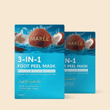 3-in-1 Exfoliating & Hydrating Foot Peel Mask Socks – Baby Soft Feet Treatment, Coconut Oil Care- foot peel socks, callus softening, cracked heel care
