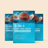 3-in-1 Exfoliating & Hydrating Foot Peel Mask Socks – Baby Soft Feet Treatment, Coconut Oil Care- foot peel socks, callus softening, cracked heel care