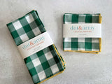 Gingham Check Cloth Napkins, set of four - Gingham Cotton Napkins, Reusable Table Linens, Soft Fabric Napkins