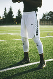 Full-Length Padded Knee Sleeve - White – knee protection, compression sleeve, sports gear