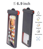 Waterproof Phone Pouch for Mobile Phones Under 6.9 Inches - Diving Protection, Touch Sensitive, Double Lock Seal