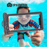 Waterproof Phone Pouch for Mobile Phones Under 6.9 Inches - Diving Protection, Touch Sensitive, Double Lock Seal