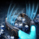 Hands-Free Neck Fan with Light - Bladeless Cooling, Rechargeable 5200mAh Battery, 5-Speed Airflow