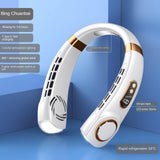 Hands-Free Neck Fan with Light - Bladeless Cooling, Rechargeable 5200mAh Battery, 5-Speed Airflow