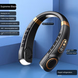 Hands-Free Neck Fan with Light - Bladeless Cooling, Rechargeable 5200mAh Battery, 5-Speed Airflow
