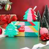 Happy Holidays Holiday Tree Gift Set – Festive Body Buffers — eucalyptus, garland, exfoliating
