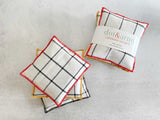 Windowpane Linen Lavender Sachets, set of two - Fragrant Drawer Sachets, Linen Aromatherapy Bags, Decorative Lavender Pouches