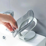 Decor Leaf Shape Self-Draining Soap Holder with Suction Cup for Bathroom & Kitchen, Soap Dish, Drain Tray, Countertop Organizer, Leaf Soap Holder, Self-Draining Soap Dish, Suction Cup Soap Tray