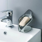 Decor Leaf Shape Self-Draining Soap Holder with Suction Cup for Bathroom & Kitchen, Soap Dish, Drain Tray, Countertop Organizer, Leaf Soap Holder, Self-Draining Soap Dish, Suction Cup Soap Tray