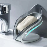 Decor Leaf Shape Self-Draining Soap Holder with Suction Cup for Bathroom & Kitchen, Soap Dish, Drain Tray, Countertop Organizer, Leaf Soap Holder, Self-Draining Soap Dish, Suction Cup Soap Tray