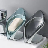 Decor Leaf Shape Self-Draining Soap Holder with Suction Cup for Bathroom & Kitchen, Soap Dish, Drain Tray, Countertop Organizer, Leaf Soap Holder, Self-Draining Soap Dish, Suction Cup Soap Tray