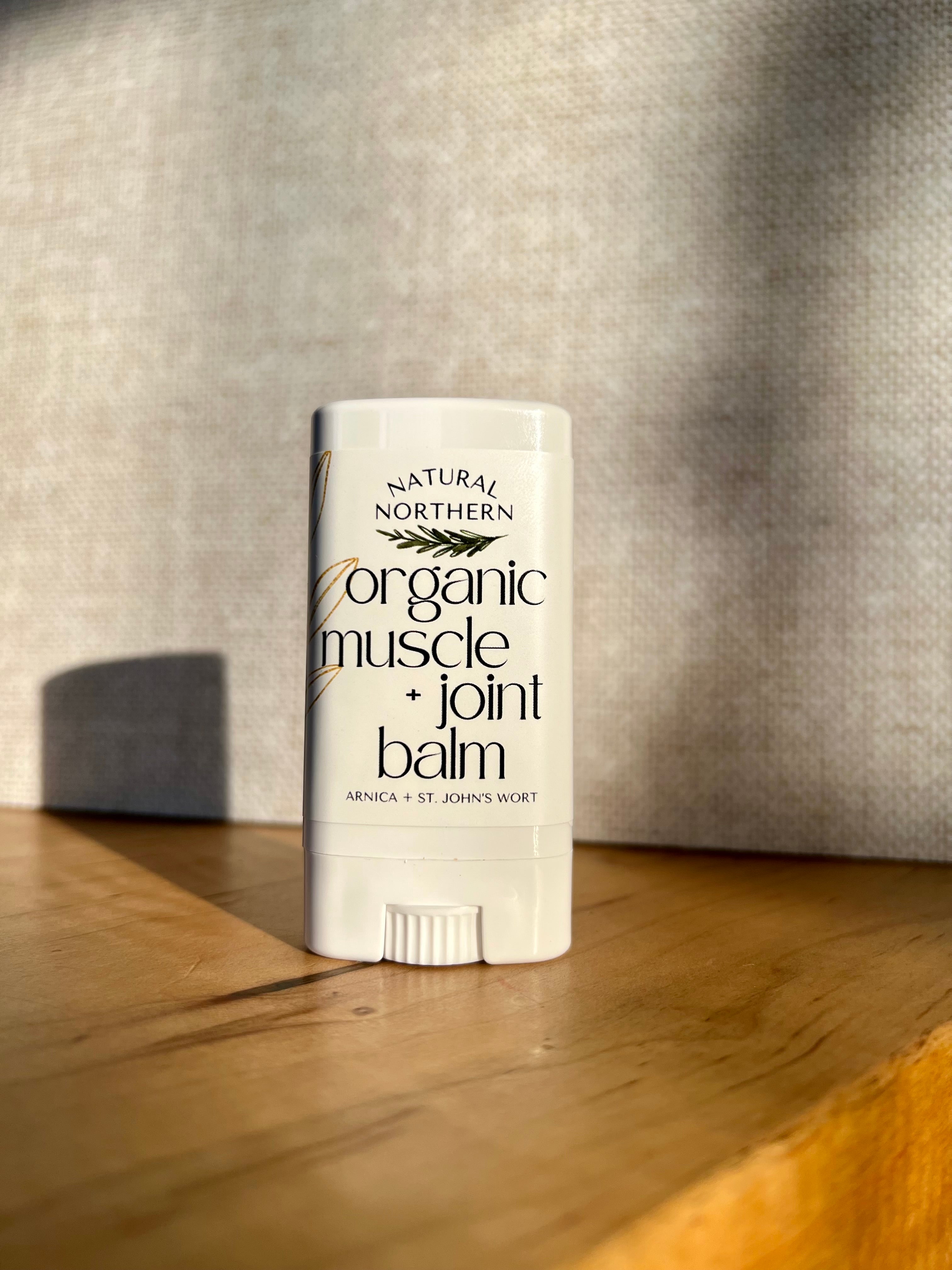 Natural Northern Organic Muscle + Joint Herbal Balm 0.5 oz Stick - Arnica, Targeted Comfort, Botanical Care