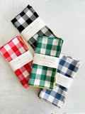 Gingham Check Cloth Napkins, set of four - Gingham Cotton Napkins, Reusable Table Linens, Soft Fabric Napkins