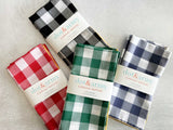 Gingham Check Cloth Napkins, set of four - Gingham Cotton Napkins, Reusable Table Linens, Soft Fabric Napkins