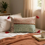 Hand-Blocked Cotton Rectangular Pillow – artisan print, decorative accent, cotton