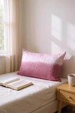 Ombre Linen Lumbar Luxe Throw Pillow – handwoven artistry, soft durability, pink gradient
