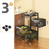 Stackable Metal Rotating Basket Rack with Wheels - rotating storage rack, kitchen organizer cart, stackable basket shelf