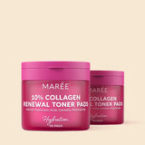 Collagen & Retinol Renewal Toner Pads for Smoothing & Hydration, anti aging care, skin renewal, wrinkle care