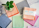 Seersucker Cocktail Napkins, set of four - Reusable Party Linens, Cotton Blend Towels
