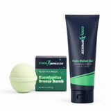 Cool Breeze Relief & Recovery Wellness Bundle with Cooling Pain Relief Gel & Bath Bomb, Muscle Recovery Set, Spa Self Care Gift, Active Lifestyle Essentials