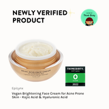 Kojic Acid Brightening Face Cream – Vegan, Gluten-Free & Acne-Prone Skin Friendly