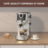 Wirsh Home Barista Plus 20 Bar Espresso Machine – Stainless Steel Coffee Maker with Steam Wand, Touch Screen Control, Precision Pressure Gauge-espresso maker, steam wand, pressure control