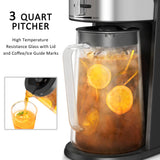 Wirsh 3 Quart Glass Pitcher for Iced Tea Maker EP-1205A – Replacement Beverage Carafe, Clear Brewing Container, Large Capacity Pitcher-glass carafe, tea pitcher, beverage container