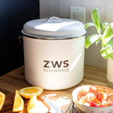 Countertop Compost Bin - Stainless Steel, Kitchen Compost Bin, 6.5 Liter, Plastic-Free