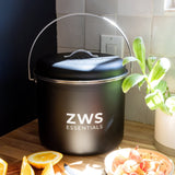 Countertop Compost Bin - Stainless Steel, Kitchen Compost Bin, 6.5 Liter, Plastic-Free