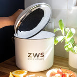 Countertop Compost Bin - Stainless Steel, Kitchen Compost Bin, 6.5 Liter, Plastic-Free