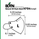 BOTN KF94 2D Mask Large / White - 1pc