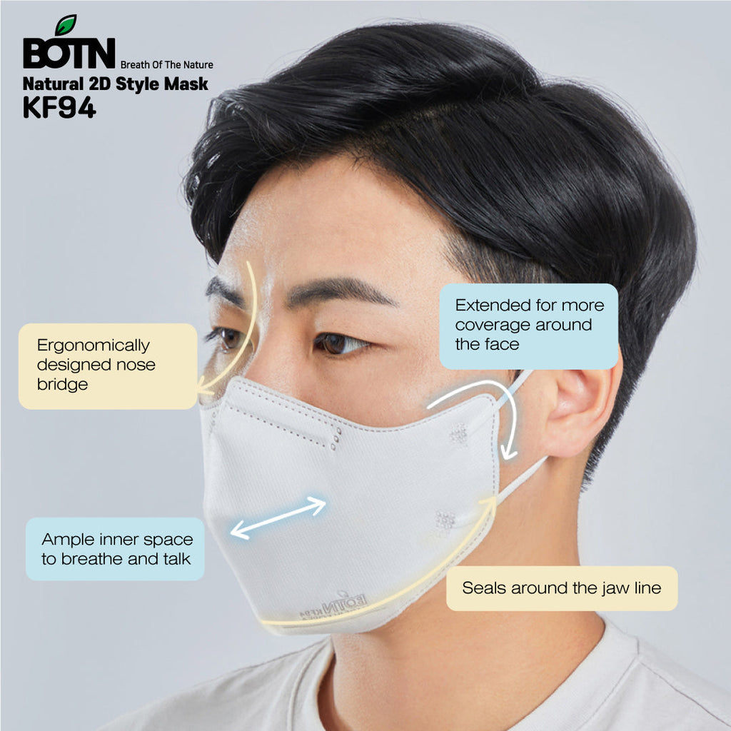 BOTN KF94 2D Mask Large / Gray Be Healthy