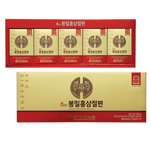 6 Years Punggi Korean Red Ginseng Honeyed Slices 100g (20g / 5PK) - Be Healthy USA