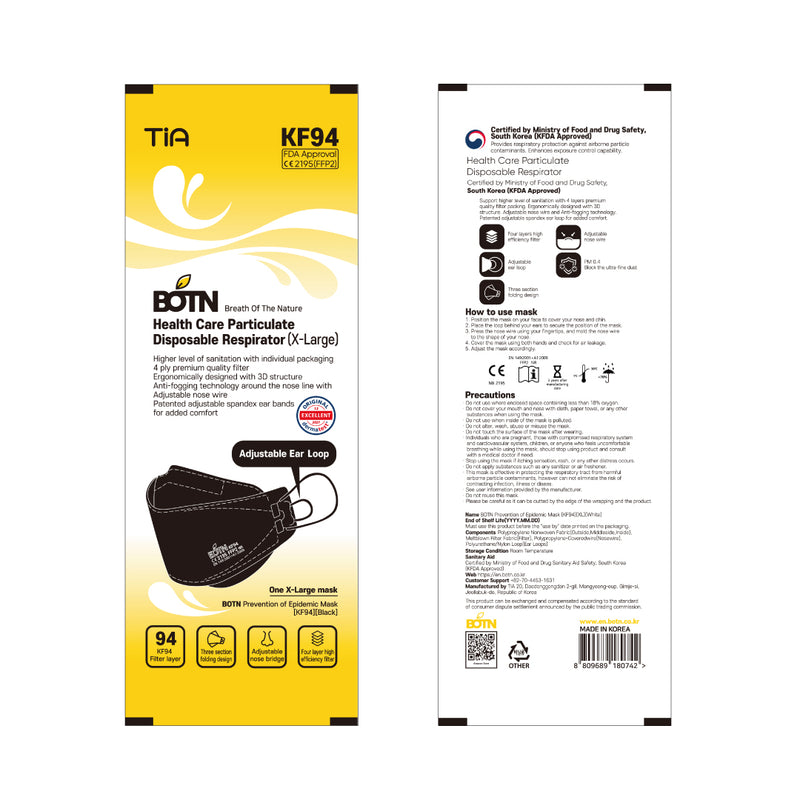 BOTN KF94 X-Large / Black - 1pc