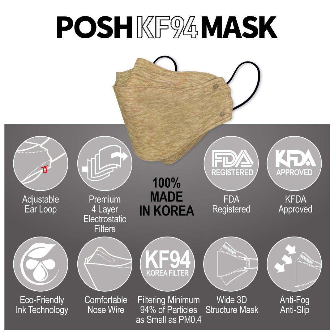POSH KF94 Mask Melange Cocoa (C11)