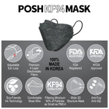 POSH KF94 Mask Melange Licorice (C05)