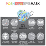 POSH KIDS KF94 Small Mask Little Letters - Blue (KA09) - 1pc