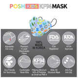 POSH KIDS KF94 Small Mask Little Letters - Blue (KA09)
