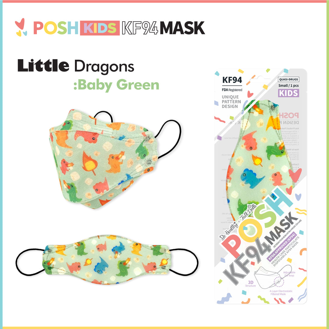 POSH KIDS KF94 Small Mask Little Dragons - Baby Green (KA15)