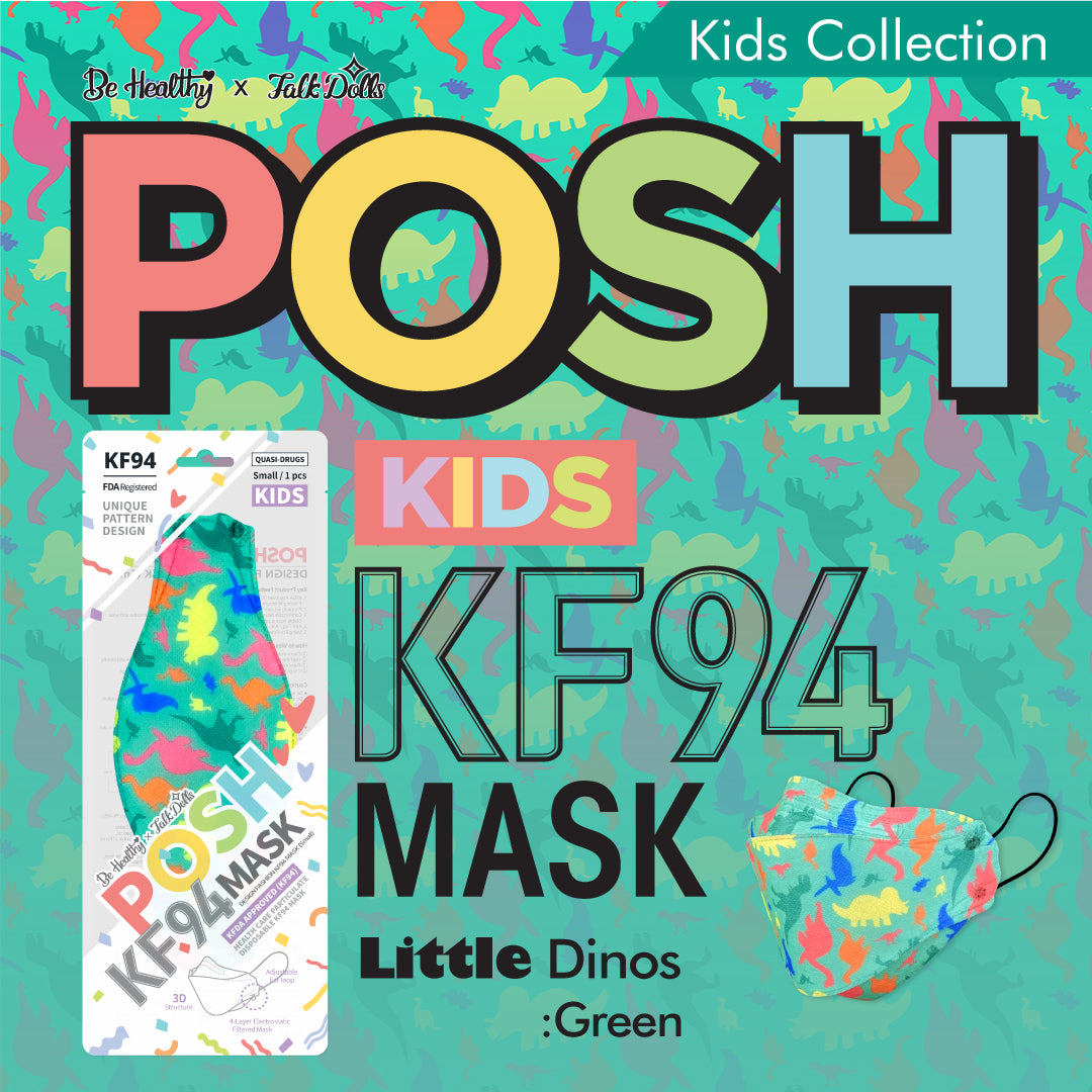 POSH KIDS KF94 Small Mask Little Dinos - Green (KA19)