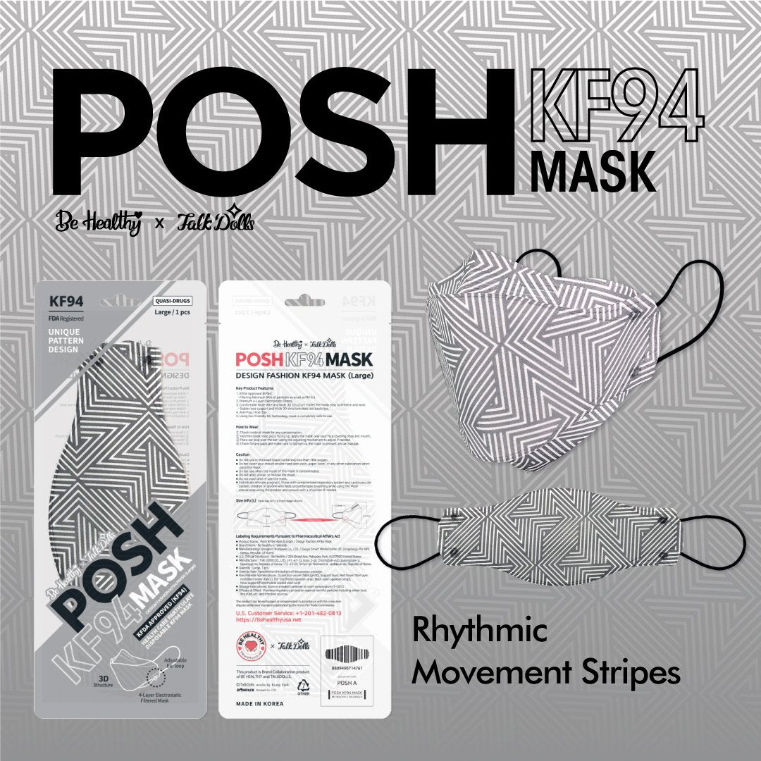 POSH KF94 Mask Rhythmic Movement Stripes (A10) - 1pc