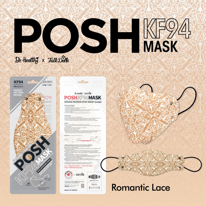 POSH KF94 Mask Romantic Lace (A06) - 1pc