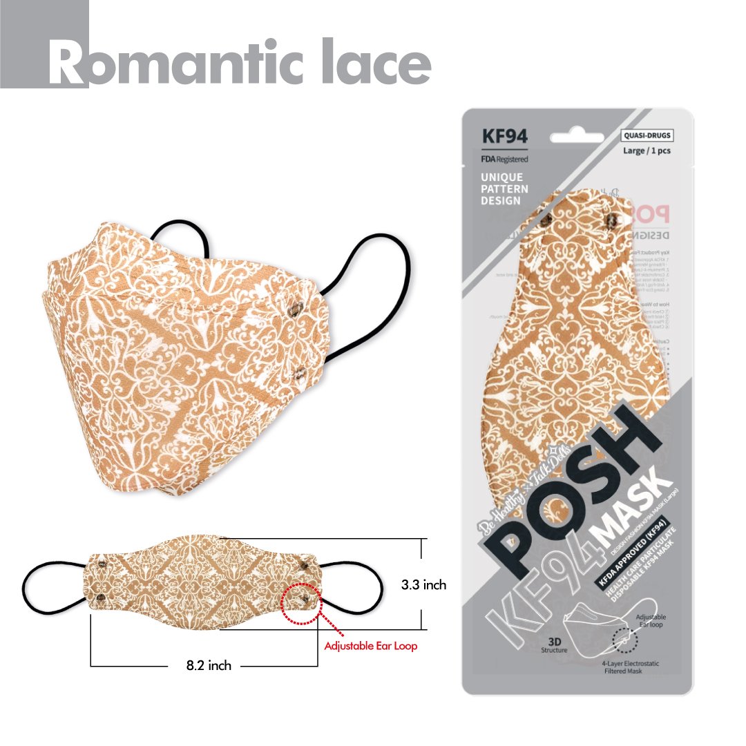POSH KF94 Mask Romantic Lace (A06) - 1pc