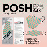 POSH KF94 Mask Bubble Gum and Cotton Candy Checkerboard (A08) - 1pc