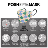 POSH KF94 Mask Classic Blue Green Argyle (A09)