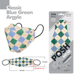 POSH KF94 Mask Classic Blue Green Argyle (A09)